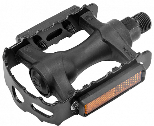 Педали FP-917N FEIMIN, ось 9/16" со светоотражателями, пластиковые/стальные чёрные