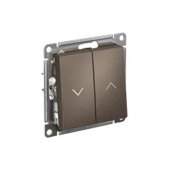 ATLASDESIGN 2-клавишный ВЫКЛЮЧАТЕЛЬ ДЛЯ ЖАЛЮЗИ, сх.4, 10А, механизм, МОККО