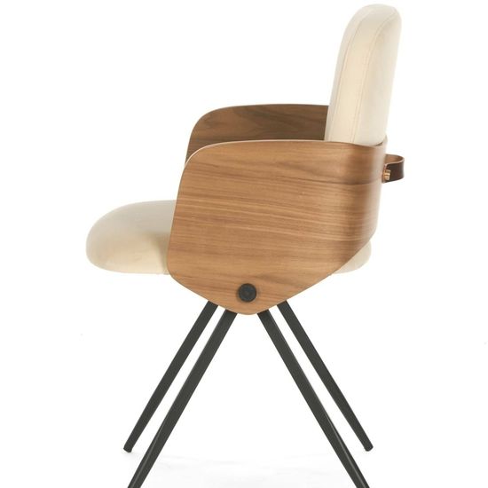 Обеденный стул Isla бежевая ткань, металл, дерево