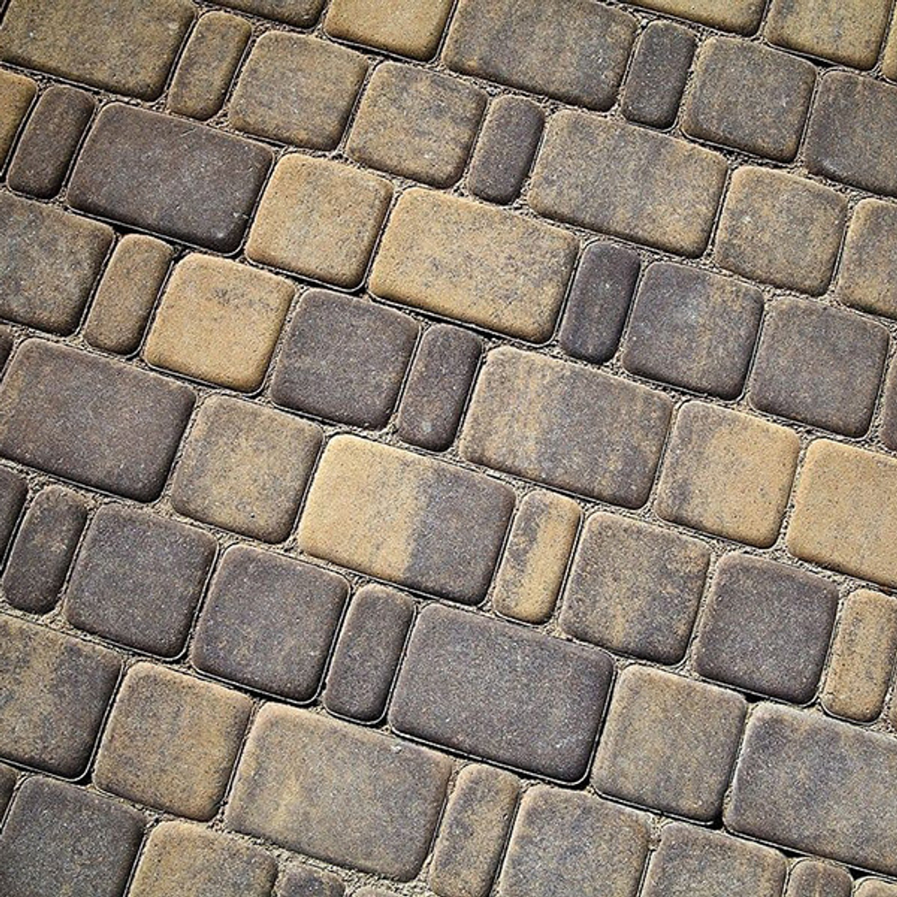 Тротуарная плитка КЛАССИКО Листопад гладкий Янтарь, комплект из 3 видов плит