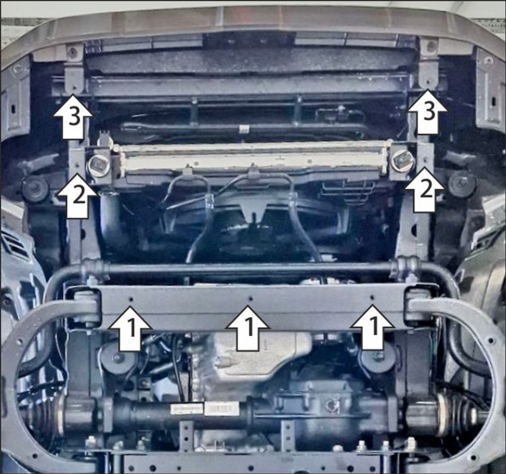 защита радиатора. 2 мм, Сталь для KGM Rexton 2023-н.в., Motodor.72804