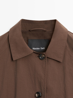 Massimo Dutti Тренч оверсайз, коричневый