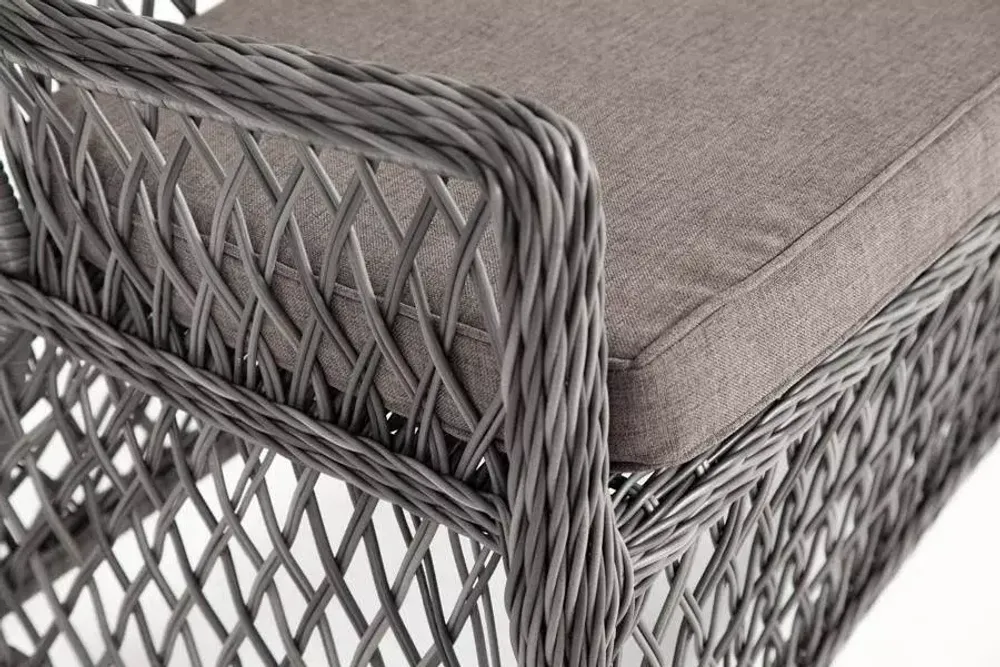 "Латте" диван двухместный из искусственного ротанга, цвет графит