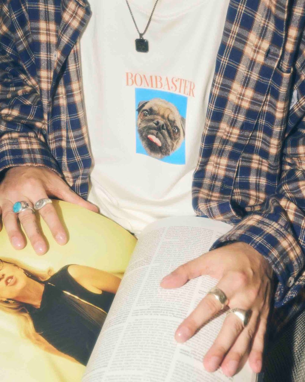 Рубашка One Two Cowboy Basic 8 в клетку темно-синяя