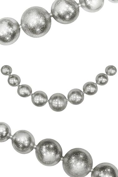 Украшение для высотной ёлки Бусы Искристые., 265 см, пластиковые, серебро, ПромЕлка, (БИП-265silver)