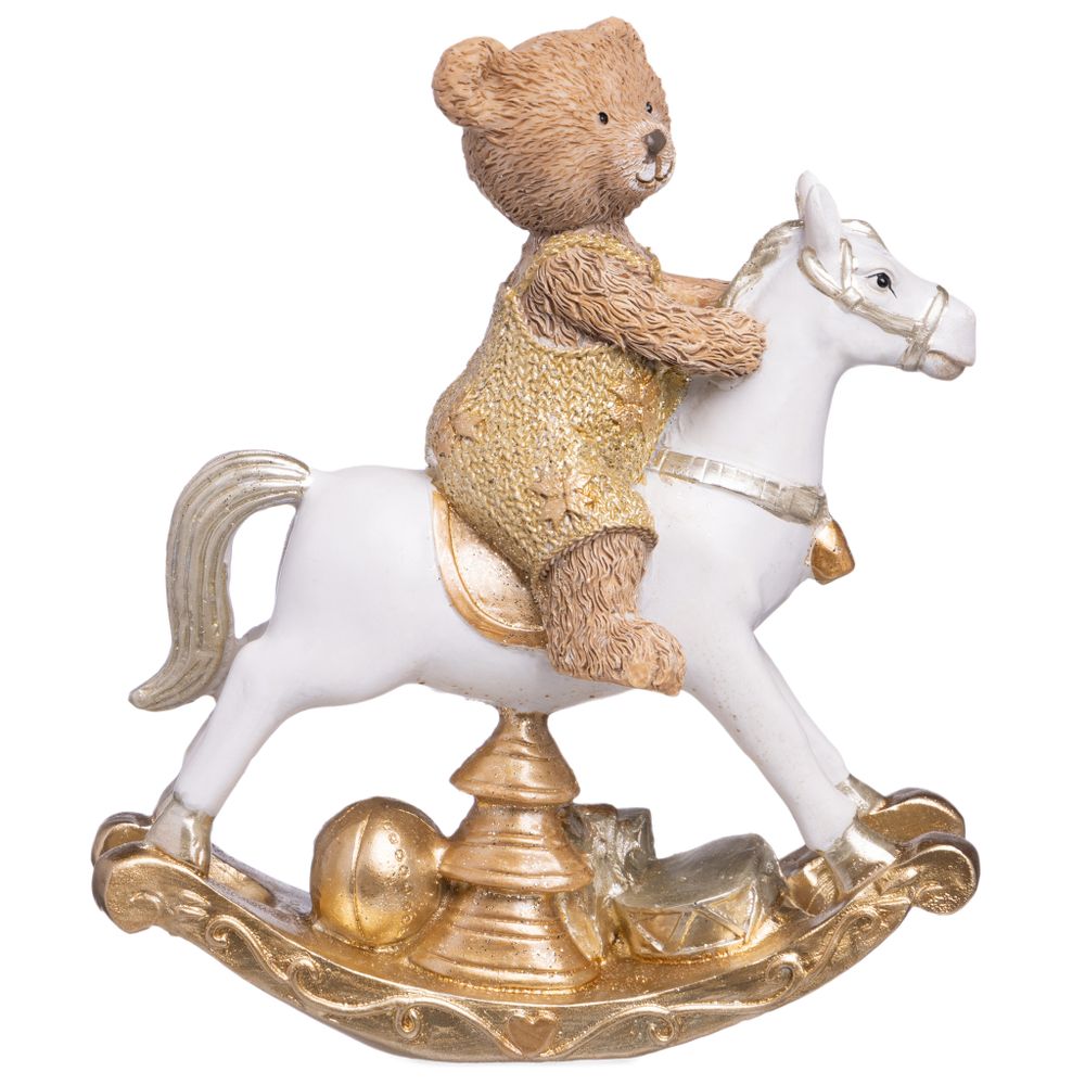 СТАТУЭТКА "МИШКА НА КОНЕ-КАЧАЛКЕ" 13Х6Х15 СМ