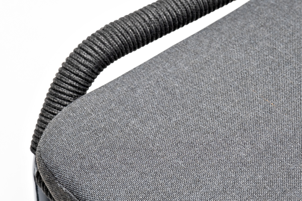 "Венето" обеденная группа на 6 персон со стульями "Милан", каркас темно-серый, роуп темно-серый