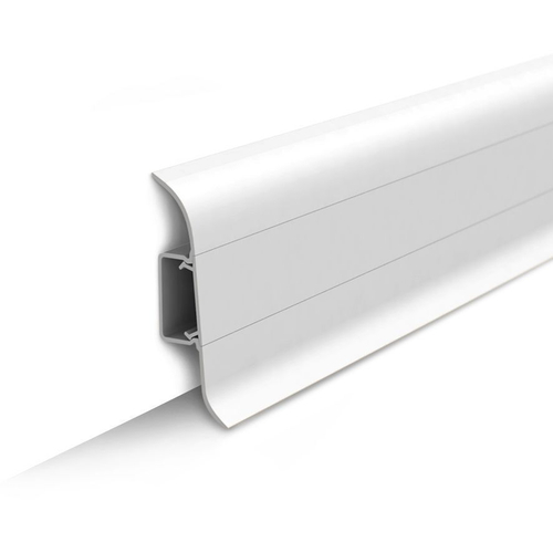 Плинтус пластиковый с кабель-каналом 55 Белый