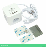 Сетевой фильтр Cablexpert Cube CUBE-3-CU3-W-1.5 белый