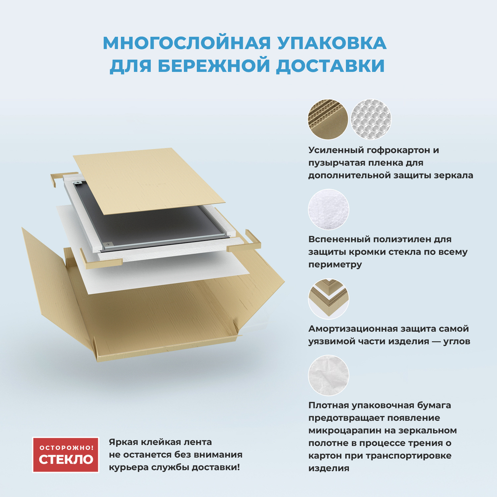 Настенное зеркало для ванной комнаты