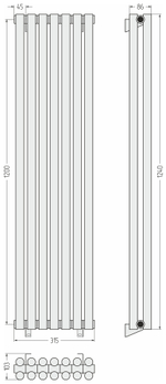 Сунержа Эстет-11 1200х315 7 секций