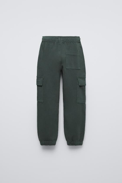 ZARA БРЮКИ КАРГО SOFT, ИЗУМРУДНЫЙ