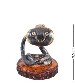 Народные промыслы AM-4019 Фигурка «Змея Милашка» (латунь, янтарь)