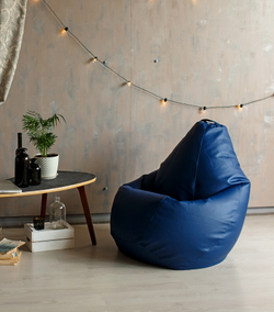 Кресло Мешок Груша Синяя ЭкоКожа (3XL, Классический)