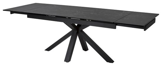 Стол ALTO 160 NERO KL-116 Черный мрамор матовый, итальянская керамика/ черный каркас