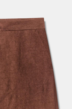ZARA ШИРОКИЕ СТРУЯЩИЕСЯ БРЮКИ, ТЕМНЫЙ ЧЕРЕПИЧНЫЙ