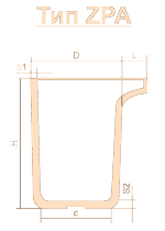 Тигель ZPA 1150 L Lн=160в