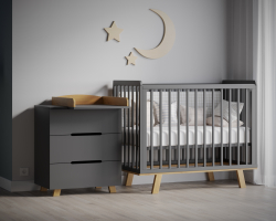 Комод пеленальный Incanto Anniken графит/бук