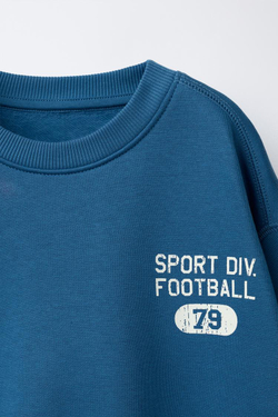 ZARA ТОЛСТОВКА С НАДПИСЬЮ , ЯРКО-СИНИЙ