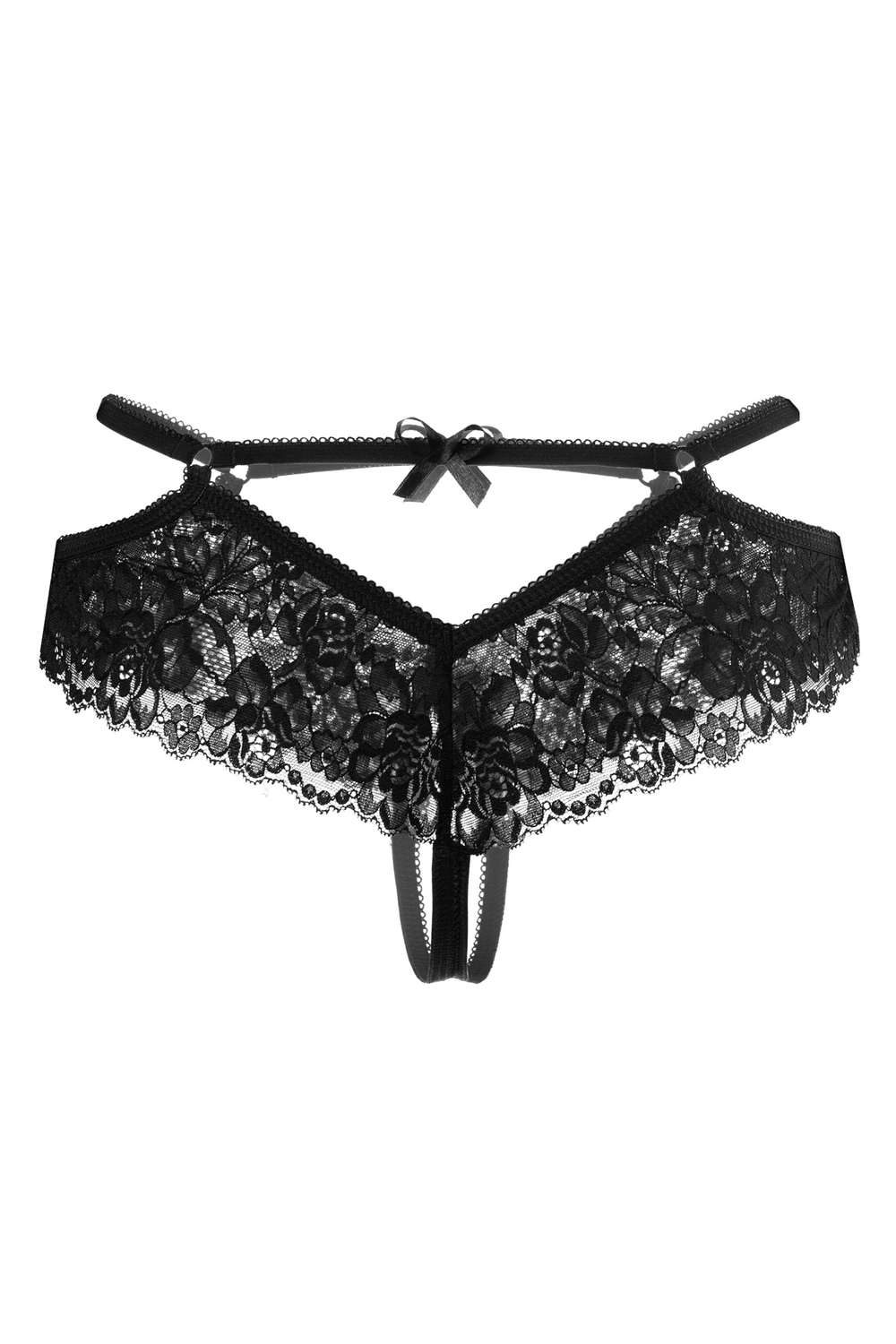 Эротические трусики Erolanta Agnes кружевные черные 42-44