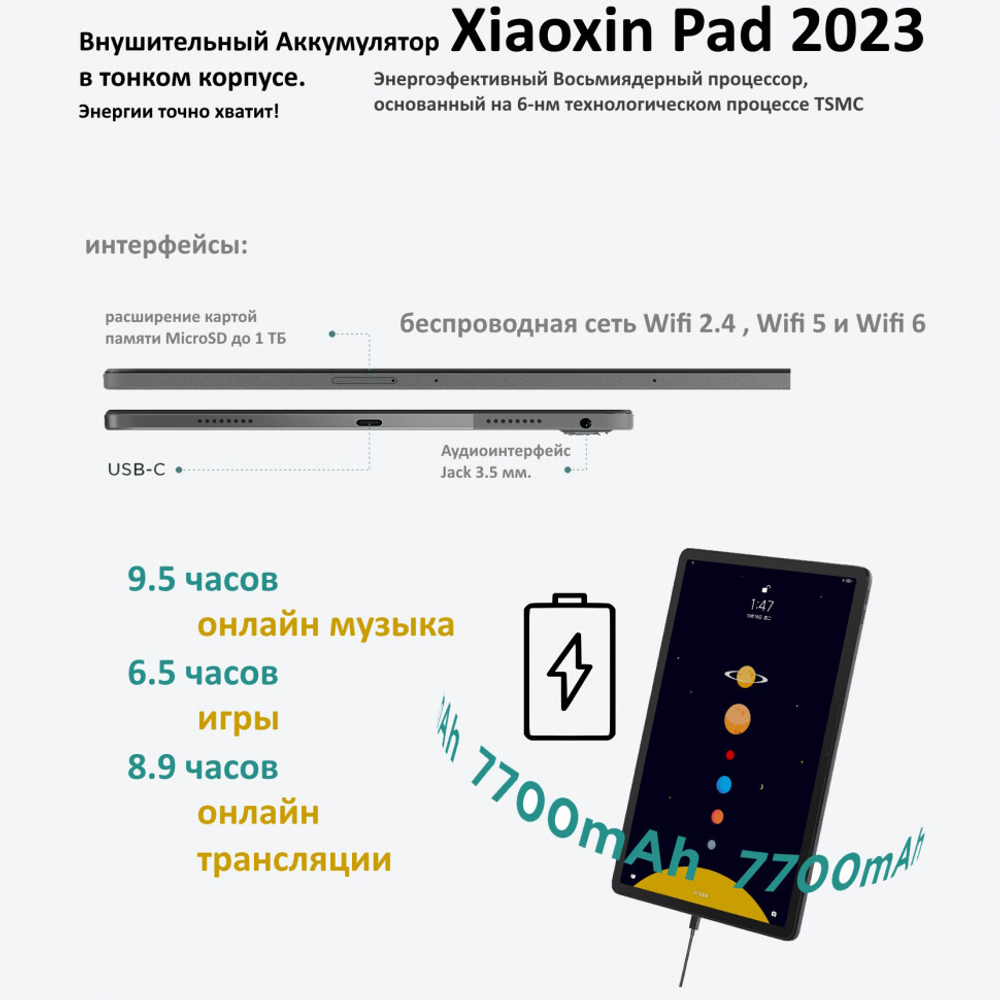 Планшет Lenovo Xiaoxin PadPlus 2023 (TB350FU) Storm Grey