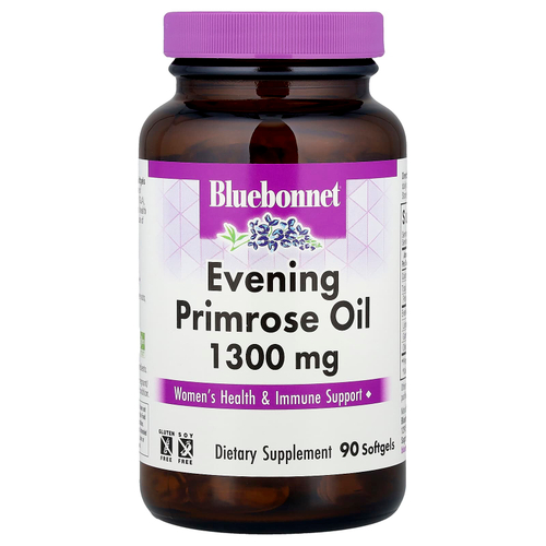 Bluebonnet Nutrition, масло примулы вечерней, 1300 мг, 90 мягких желатиновых капсул