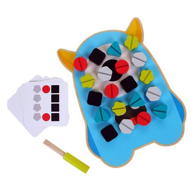 Конструктор деревянный с болтами 21 дет, коробка C-41943