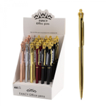 Ручка подарочная шариковая Alingar, синяя, 1.0 мм, металлический корпус, поворотный механизм, "Корона", ассорти, карт. уп.