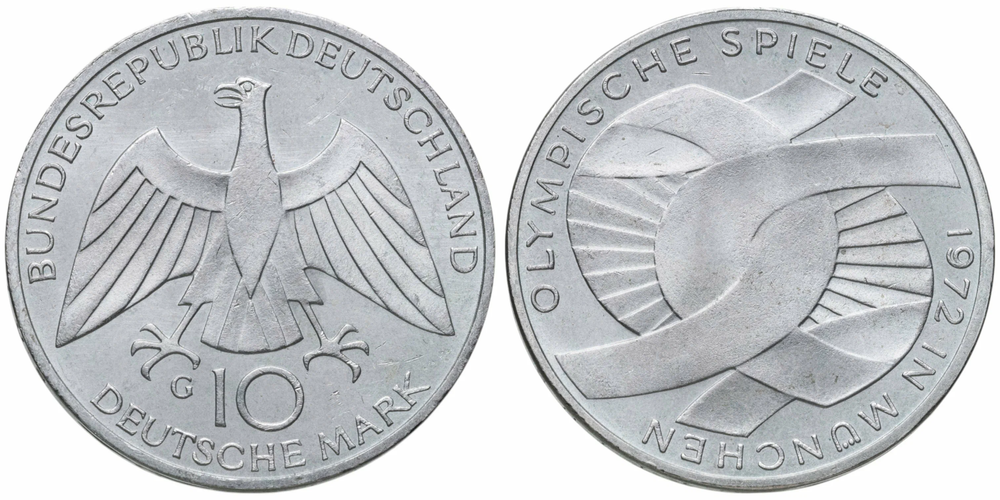 Германия 10 марок, 1972 XX летние Олимпийские Игры, Мюнхен 1972 - Узел