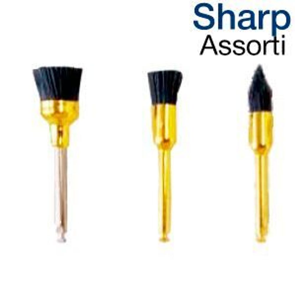 Щетки карбидные «Kagayaki Sharp» ассорти, 10 шт. (4 чашки, 3 кон., 3 кисточки)