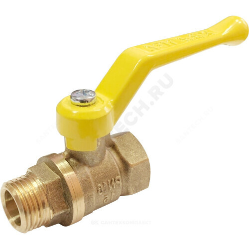 Кран шаровой латунь газ 11Б27фтМ Ду 20 Ру16 ВР/НР полнопроходной рычаг VALFEX VF.272.LR3.034