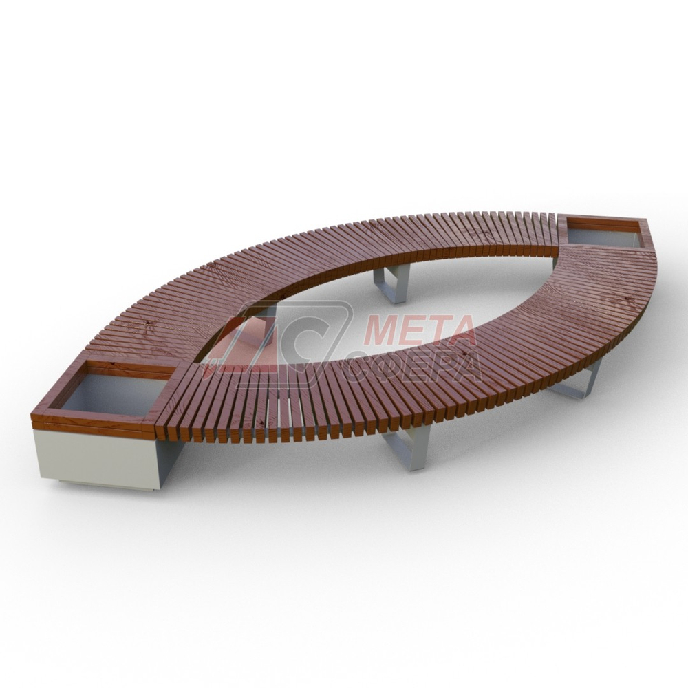 Лавка Rail Road 02 Лист с 2-мя вазонами