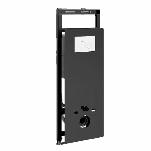 Инсталляция для унитаза WasserKraft Salm 27TLT.010.ME.BL.WM02 черная панель/кнопка белая матовая