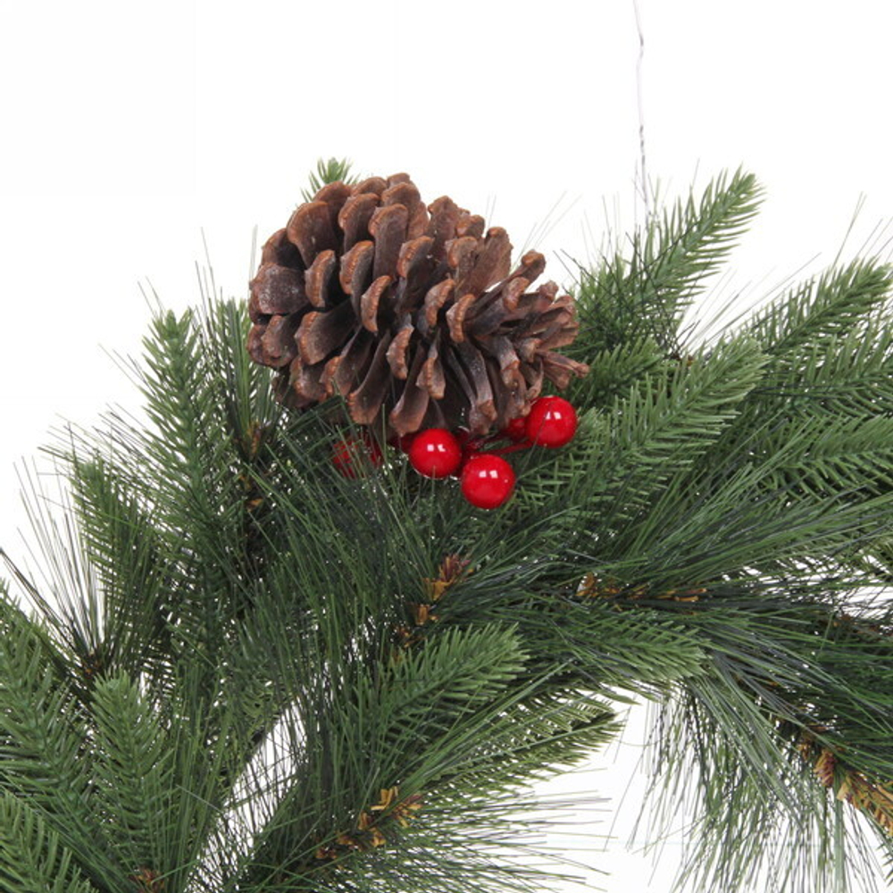 Венок хвойный новогодний «Сказочный этюд» 50 см, леска+резина, шишки, ягоды