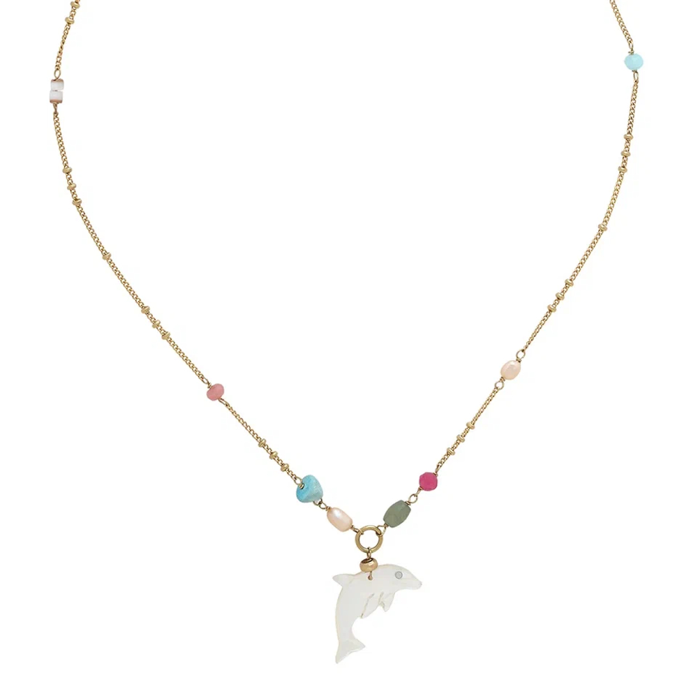 Колье Franck Herval, Summer, с ракушками, нефритом, жемчугом, бирюзой и кристаллами, FH26.1-15-64621