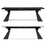 Стол стеклянный Woodville Денхольм 240(290)х100х75 обсидиан, черный