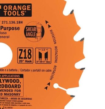 Диск пильный по дереву (136х20/10х1.5/1.0 мм; Z18) CMT 271.136.18H