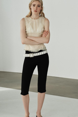 ZARA КРУЖЕВНАЯ РУБАШКА С ОБТЯНУТЫМИ ПУГОВИЦАМИ, КРЕМОВЫЙ