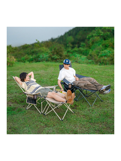 Кресло туристическое Naturehike Nightfall T05J с секцией, 149х52х79 см, до 120 кг, бежевое