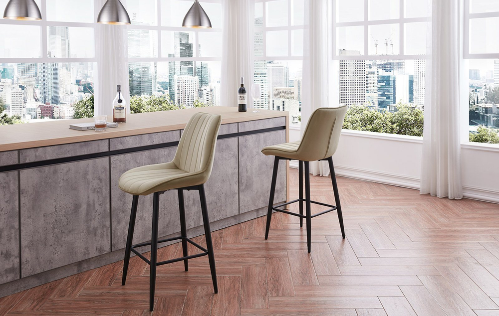 Стул полубарный CG1953B бежевый UF910-01