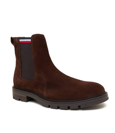 Кожаные челси corpoarte hilfiger suede chelsea Tommy Hilfiger - каштановый(FM0FM04803)