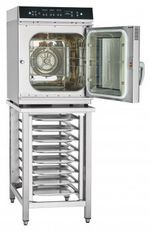 11000019113 Абат Пароконвектомат ПКА 6-1/2В верхняя панель управления (инжекционный, 6хGN-1/2, память на 110 программ приготовления, термощуп, регулировка влажности, вся нерж, без г/емкостей) черный дизайн, реверс, 230 В