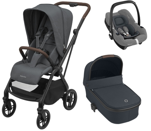 Детская коляска Maxi-Cosi Leona2 Oria 3 в 1 с автокреслом CabrioFix Select grey 1204204110 Twillic Graphite/1507750111 Essential Graphite