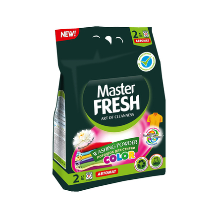 Стиральный порошок автомат Master Fresh Color, для цветного белья, с энзимами, 2 кг