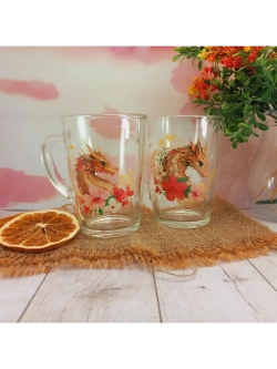 Кружка 300мл, 2 штуки с рисунком.