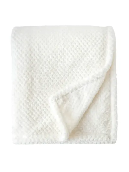 Плед в кроватку Baby Nice Micro velur Жаккард 75х100 молочный