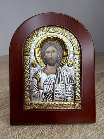 Спаситель, икона арочная, красное дерево, 75х103