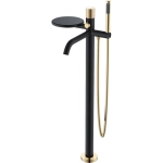 Напольный смеситель для ванны с душем Boheme Stick 129-BG.2 black diamond gold