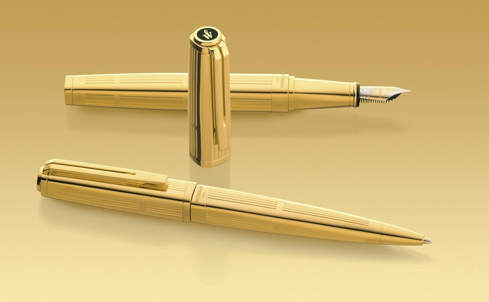 Перьевая ручка Waterman Exception Solid Gold, цвет: Gold (золото),  перо: M/F, перо: золото 18К