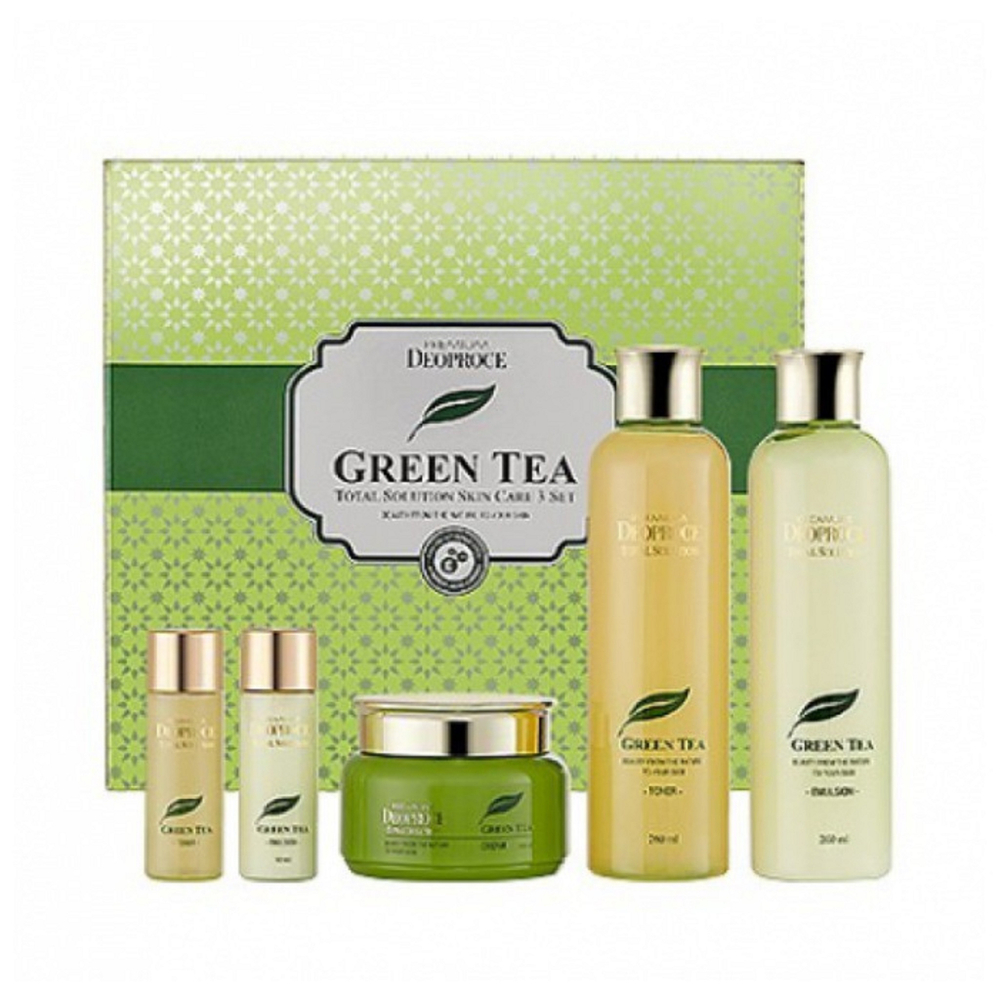 Deoproce Premium Greentea Total Solution 3 Set бьюти-набор уходовых средств с экстрактом зеленого чая